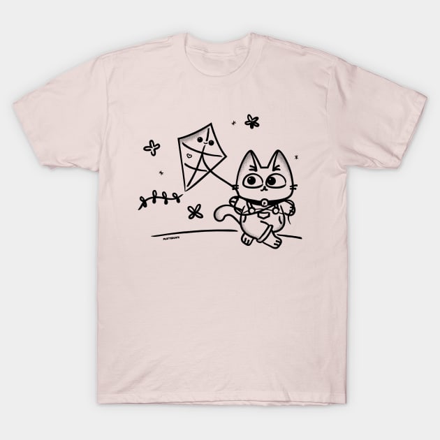 Kite Kitty T-Shirt by plattercats